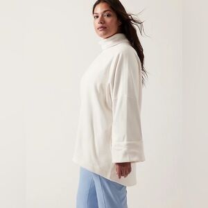 Athleta Cozy Karma Funnel Neck  Sweatshirt in magnolia white